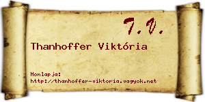 Thanhoffer Viktória névjegykártya
