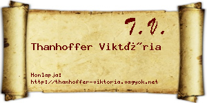 Thanhoffer Viktória névjegykártya